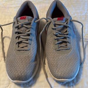 Nike Men's Gray and Red Athletic Shoes